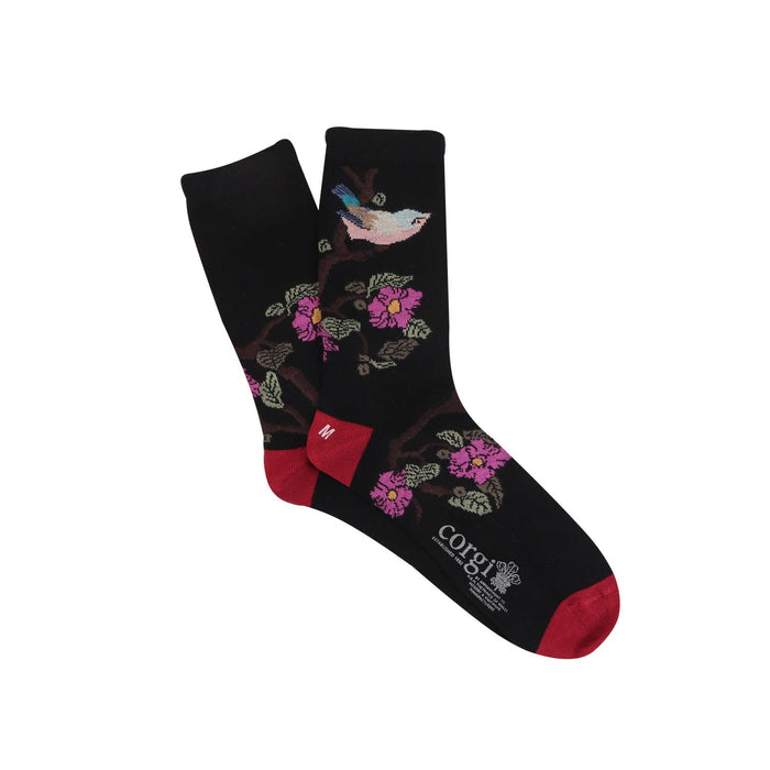 Oriental Bird Cotton Socks - Corgi Socks