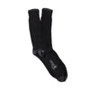 Black sock with gray accents on a white background