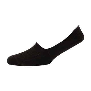mens black Rib Mercerised Cotton Invisible Socks - Corgi Socks