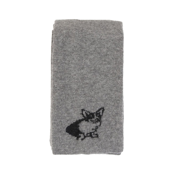 Corgi dog motif scarf in grey