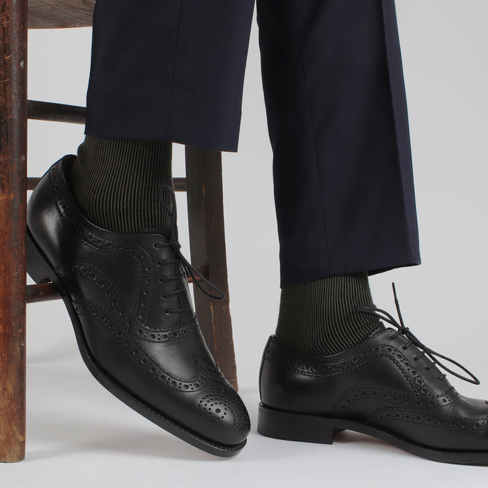 Men's Formal Shadow Rib Cotton Socks