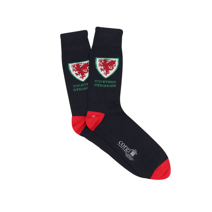 Welsh Football 'Together Stronger' Cotton Socks - Corgi Socks