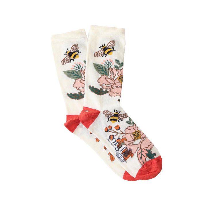 Women's Blooms & Bees Cotton Socks - Corgi Socks