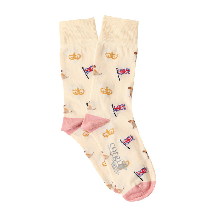 Women's Coronation Mini Icon Cotton Socks - Corgi Socks