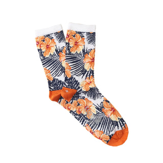 Women's Hibiscus Floral Cotton Socks - Corgi Socks