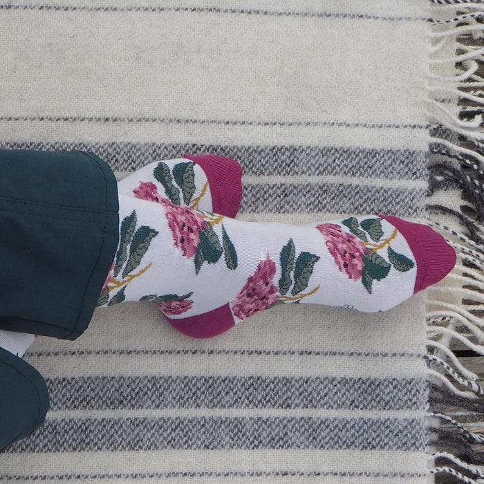 Women's Hydrangea Cotton Socks - Corgi Socks