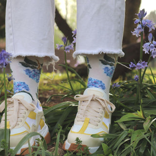 Women's Hydrangea Cotton Socks - Corgi Socks