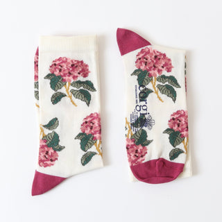 Women's Hydrangea Cotton Socks - Corgi Socks