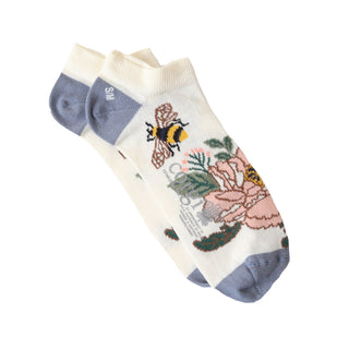 Women's Low Cut Blooms & Bees Cotton Socks - Corgi Socks