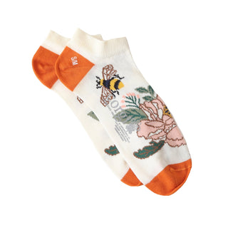 Women's Low Cut Blooms & Bees Cotton Socks - Corgi Socks
