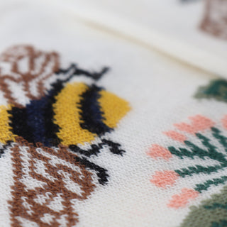 Women's Low Cut Blooms & Bees Cotton Socks - Corgi Socks