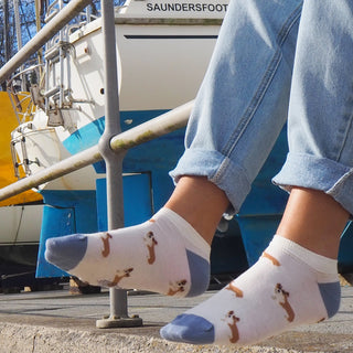 Women's Low Cut Corgi Dog Cotton Socks - Corgi Socks