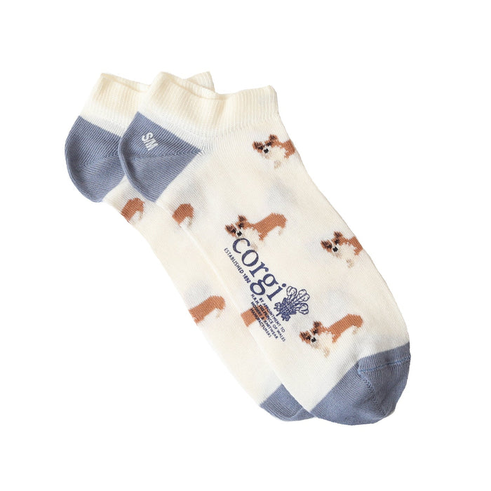 Women's Low Cut Corgi Dog Cotton Socks - Corgi Socks