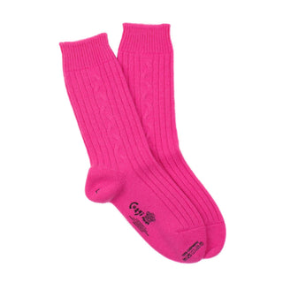 Women's Luxury Hand Knitted Cable Pure Cashmere Socks - Corgi Socks