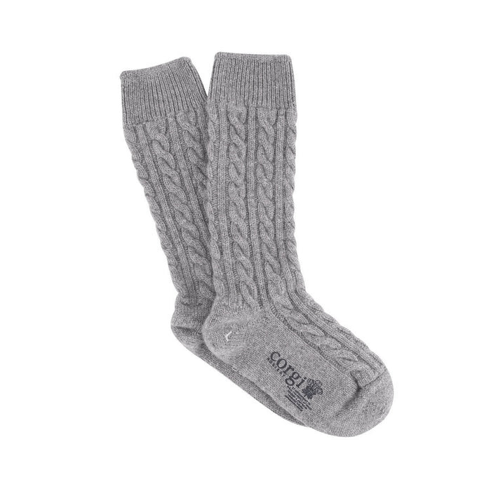 Women's Handmade Cable Pure Cashmere Socks