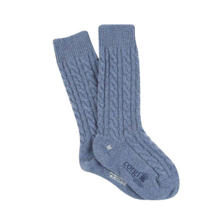 Women's Luxury Hand Knitted Prince of Wales Cable Pure Cashmere Socks - Corgi Socks