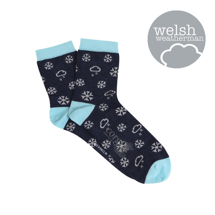 Women's Welsh Weatherman x Corgi Snow Cotton Socks - Corgi Socks