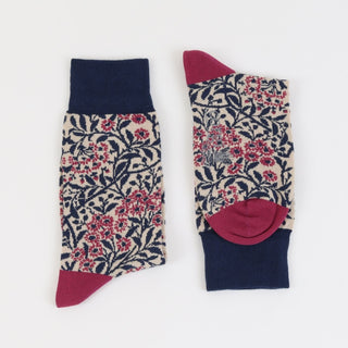 Women's William Morris Michaelmas Daisy 1890's Cotton Socks - Corgi Socks