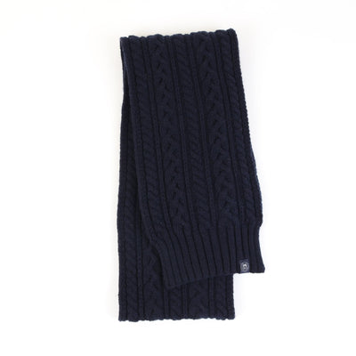 Cable knit scarf in navy
