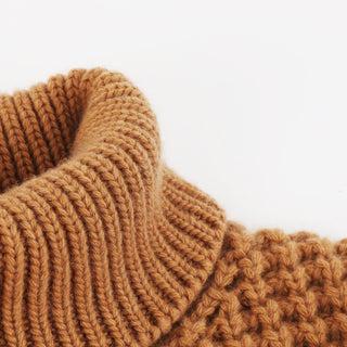 Women's Waffle Knit Chunky Roll Neck Sweater