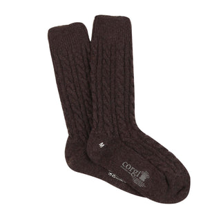 Men's Handmade 'Prince of Wales Cable' Cashmere Socks