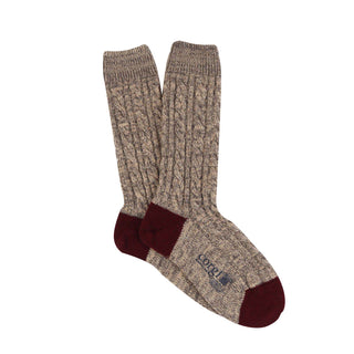 Men's Handmade Cable Cashmere & Cotton Socks