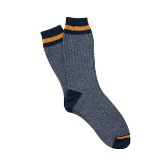 Men's Stripe Cuff Ribbed Donegal Wool Socks