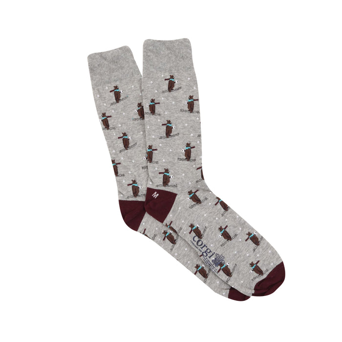 Men's Skiing Bears Cotton Socks