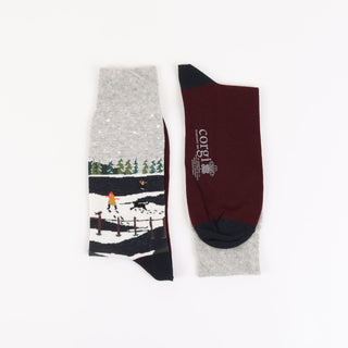 Men's Christmas Walk in the Snow Cotton Socks