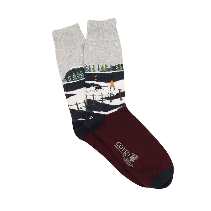 Men's Christmas Walk in the Snow Cotton Socks