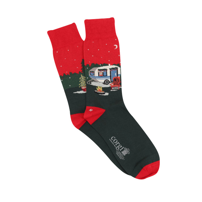 Men's Christmas Caravan Corgi Cotton Socks