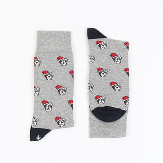 Men's Christmas Hat on Dogs Cotton Socks