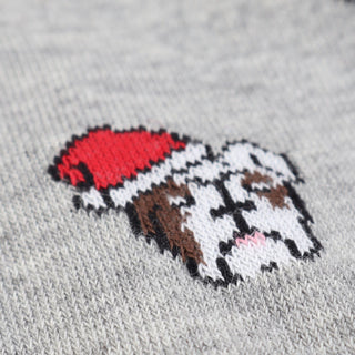 Men's Christmas Hat on Dogs Cotton Socks