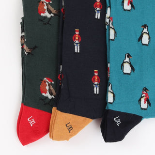 Men's Festive Patterned 3-Pair Gift Box