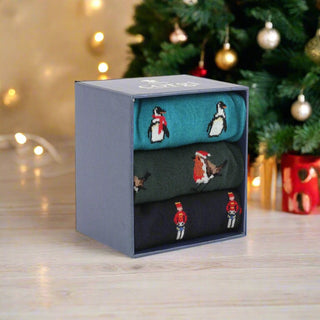 Men's Festive Patterned 3-Pair Gift Box