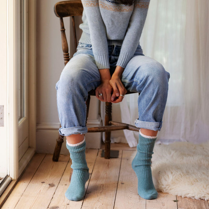 Women's Cashmere & Cotton Slouch Socks